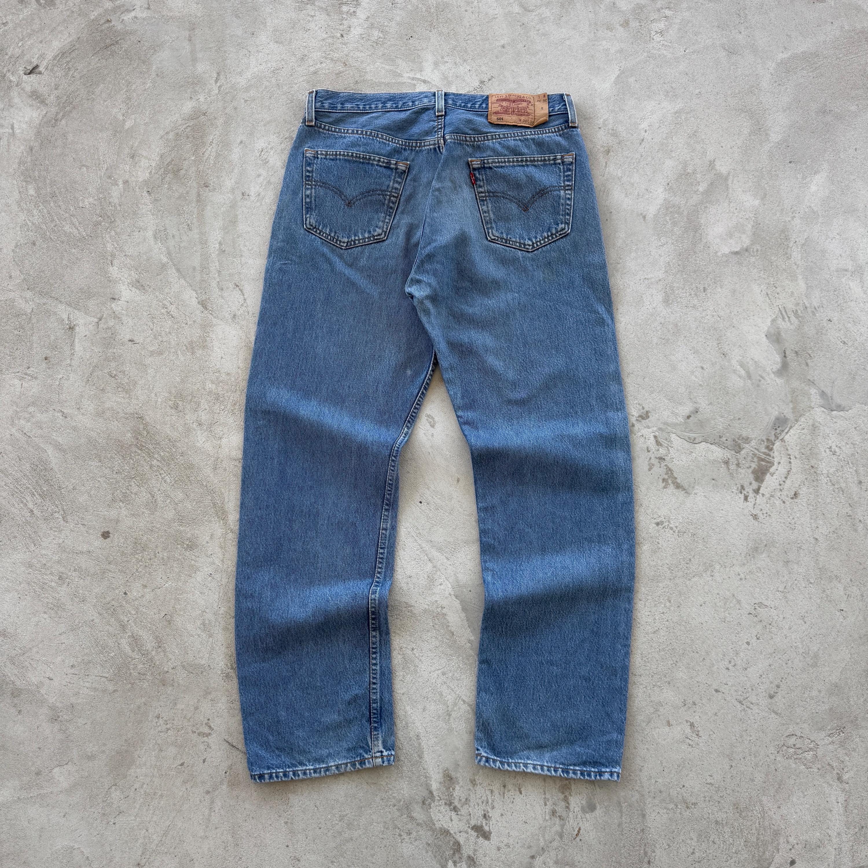 90s Levis 501 最終USA Washed Blue VINTAGE LEVIS 501 JEANS 1990s SIZE 38X32 W38 L32 MADE IN USA