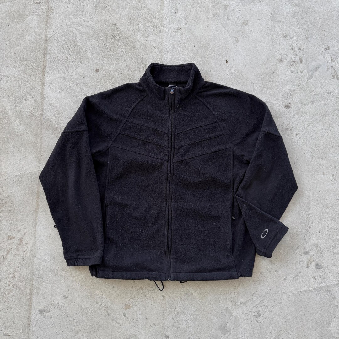 ジャケット・アウター 90s oakley nylon fleece jacket archive Vintage 90s Oakley Full Zip Fleece Jacket Size M Black