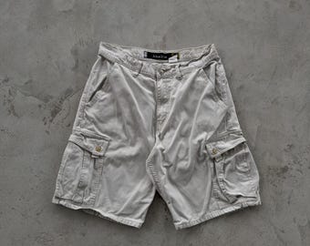 Vintage Levis Silvertab Cargo Shorts Khakis Mens Size 32 Beige Corduroy Loose Baggy Y2K