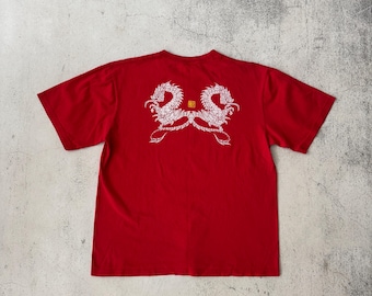 Vintage 90s Stussy Dragon Logo Graphic Size M Red
