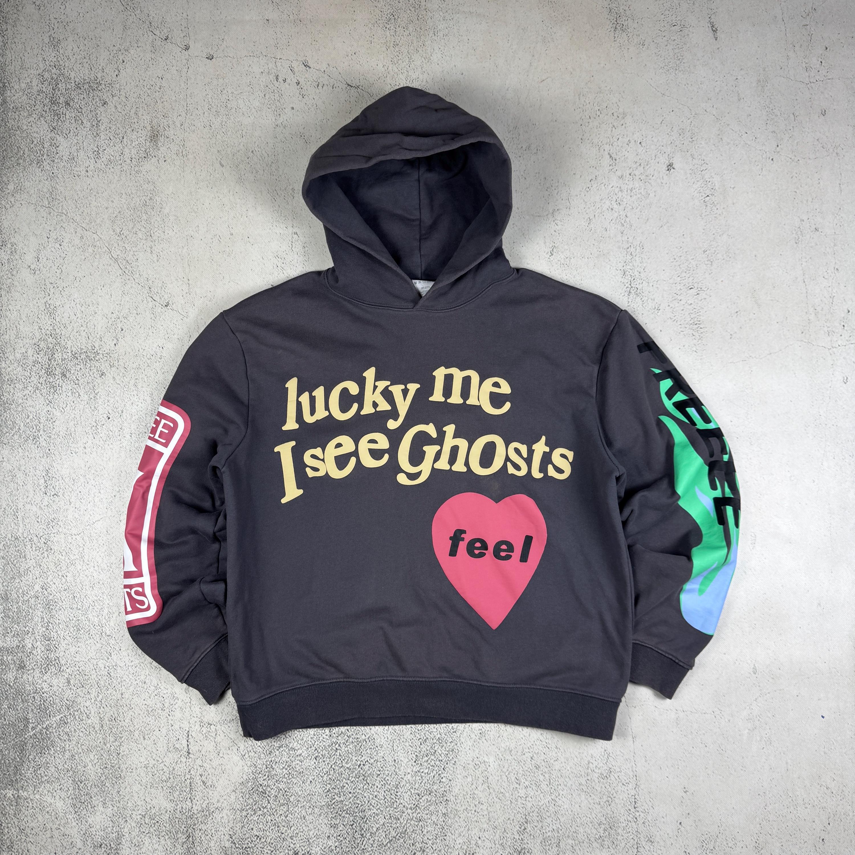 lucky me I see ghosts パーカー　男女兼用 LUCKY ME SWEATSHIRT, Unisex I See Ghosts Hoodie, Cotton