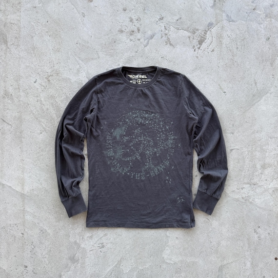 Vintage 90s Diesel Longsleeve Tee Shirt Graphic Logo Size S