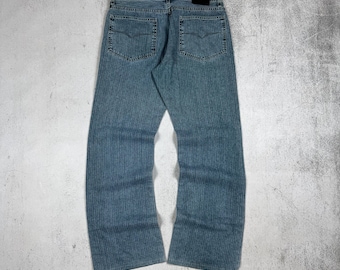 Vintage 90s Versace Washed Denim Jeans Size 32x32 Size Blue