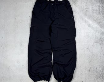 Vintage 90s Nike Track Pants Baggy Cargo Size 8 Black