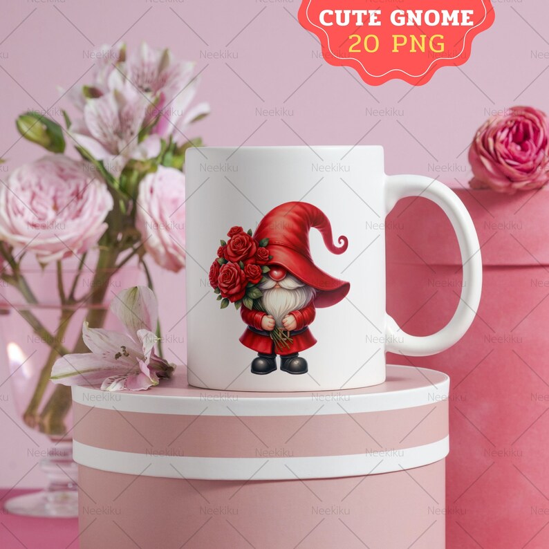 Watercolor Valentine Gnome Clipart: Red Gnomes PNG (digital Download ...