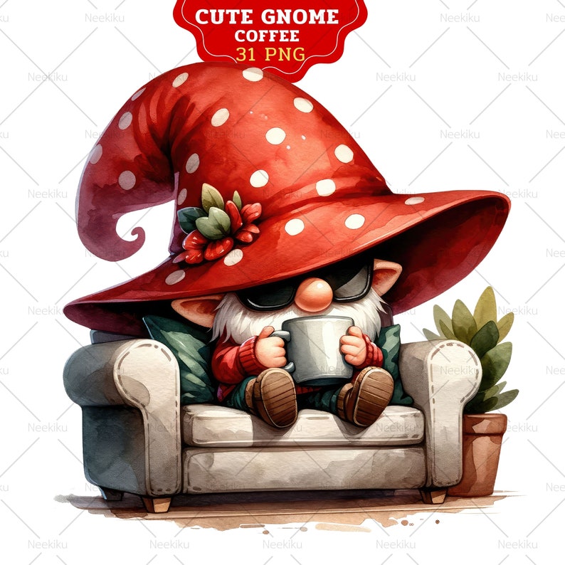 Coffee Gnome Sublimation Transfer - Life Happens Coffee Helps Design