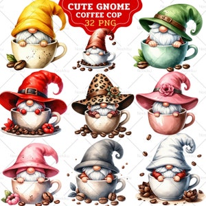 Gnome coffee cup, Coffee gnome PNG, Coffee gnome sublimation, coffee gnome watercolor, coffee gnome Clipart, Coffee for cup, coffee PNG