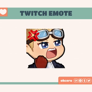 FFVII Cid Highwind Rage Emote || 1 Static Emote for Twitch / Youtube / Discord || Cute Final Fantasy FF7 Emote