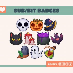 Halloween Themed Badge Set || 10 Badges for Twitch/Youtube/Discord || Bit Badges / Sub Badges / Loyalty Badges / Discord Roles