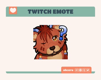 FFVII Red XIII Huh Confused Emote || 1 Static Emote for Twitch / Youtube / Discord || Cute Final Fantasy FF7 Emote