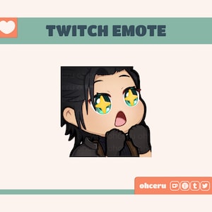 FFVII Zack Fair Waow Emote || 1 Static Emote for Twitch / Youtube / Discord || Cute Final Fantasy FF7 Emote
