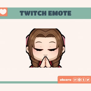 FFVII Aerith Gainsborough Pray Emote || 1 Static Emote for Twitch / Youtube / Discord || Cute Final Fantasy FF7 Emote