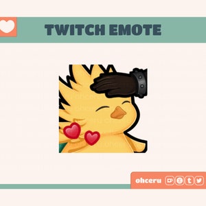 FFVII Rebirth Baby Chocobo Pet Emote || 1 Animated Emote for Twitch / Youtube / Discord || Cute Final Fantasy FF7 Emote