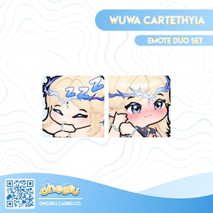 Wuthering Waves Cartethyia Emote Duo Set || 2 Static Emotes for Twitch / Youtube / Discord || Cute WuWa Emotes