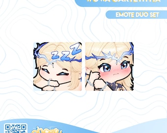 Wuthering Waves Cartethyia Emote Duo Set || 2 Static Emotes for Twitch / Youtube / Discord || Cute WuWa Emotes