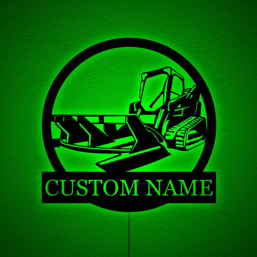 Custom Excavator RGB Led Signcustom Excavator Driver Wood Etsy