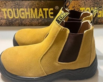 Beige Safety Steel Cap Work Boots