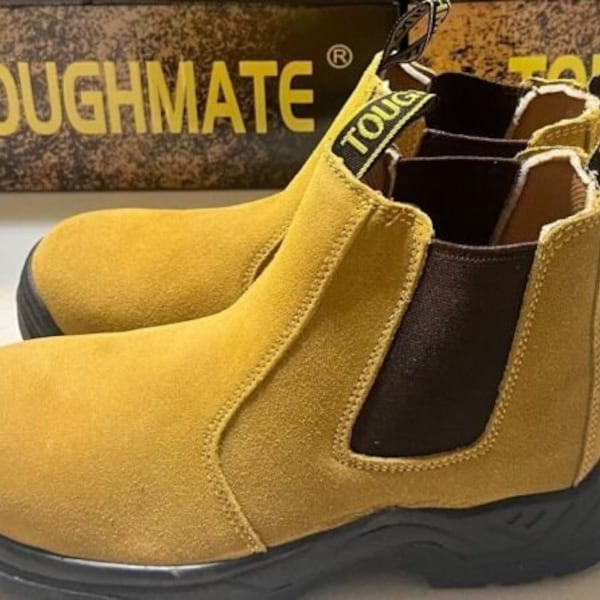 Beige Safety Steel Cap Work Boots