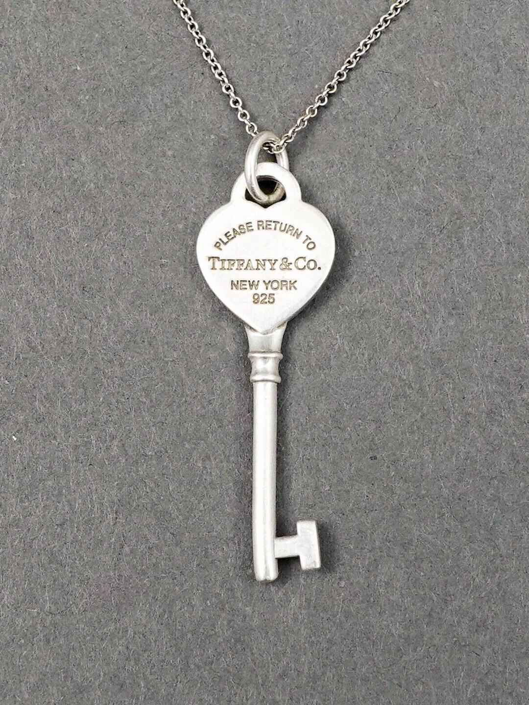 Tiffany & Co. 925 Sterling Silver Return to Tiffany Necklace Heart Key Pendant Etsy