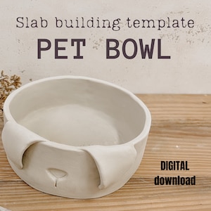 Dog bowl pottery template, pottery tool, pet bowl slab building template, ceramic supplies, pet lover gift, gift for dog mom, new puppy gift