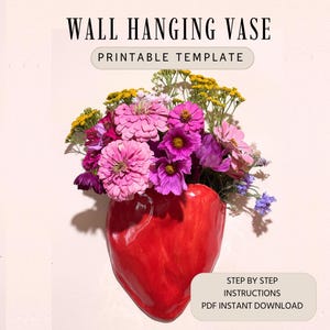 Plantilla para jarrón de pared: Jarrón colgante DIY con losa de cerámica (patrón en PDF)