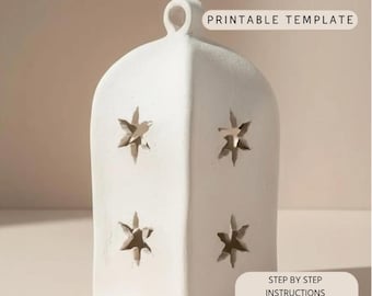 Ceramic Lantern Pottery Template: Slab Building PDF pattern