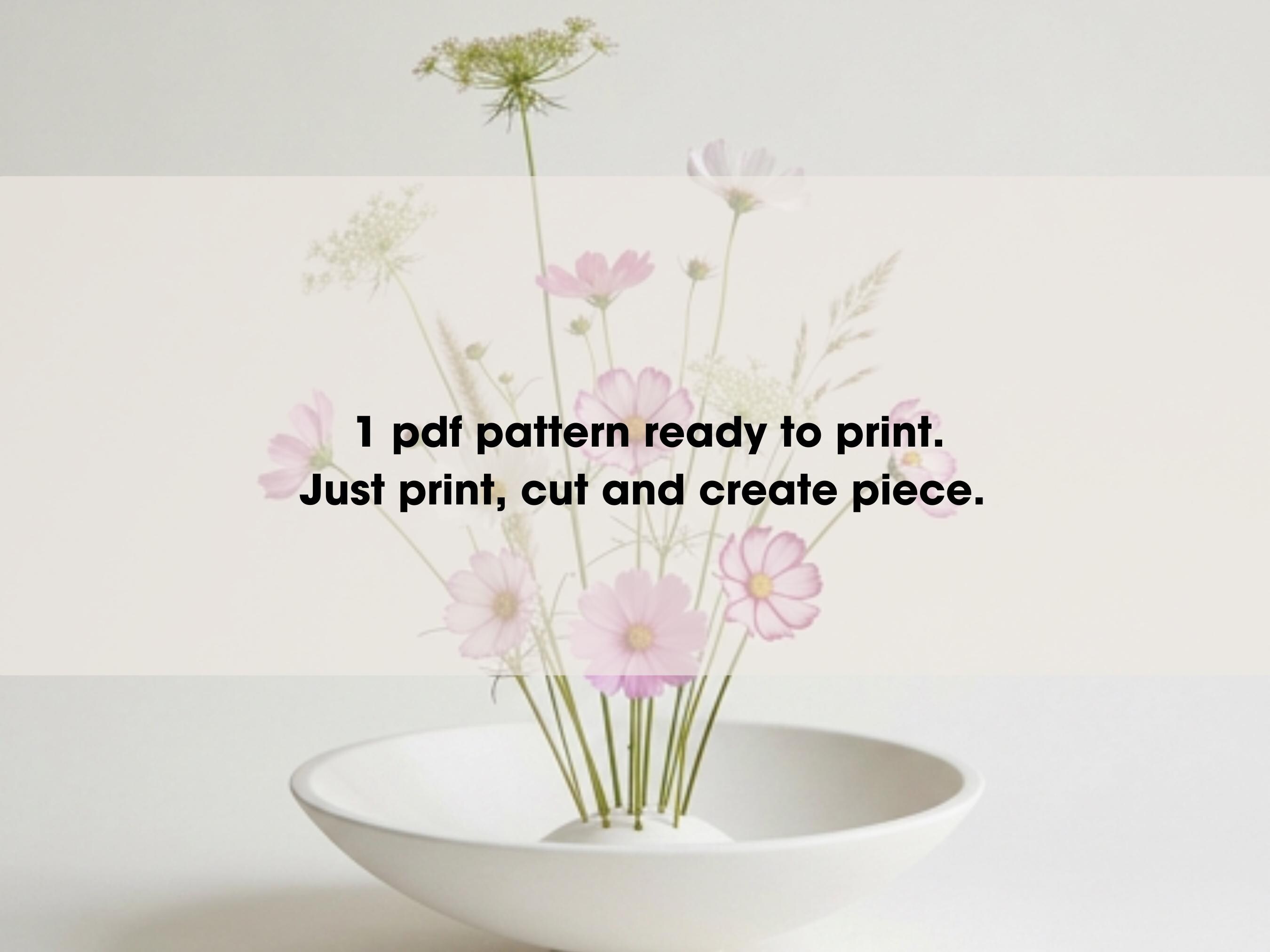Modern Ikebana Vase Template, Floral Frog Vase Pattern, Slab Pottery ...