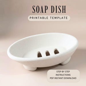 Ceramic  Soap Dish pottery Template: Slab Build, Draining Design (PDF Pattern)