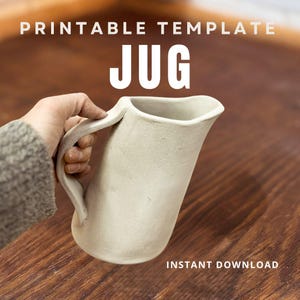 Jug slab building template, pitcher pottery template for slab building, pdf ceramic pattern, pottery tool, DIY pottery, ceramic pitcher