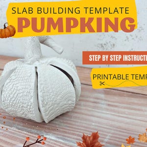 Mall för keramisk pumpa: Halloween DIY-platta (PDF-mönster)