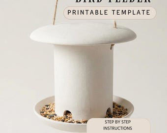 Bird feeder Pottery Template – Instant Download