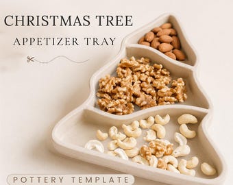Christmas Tree Plate Pottery Template: Slab Building Pattern (PDF)