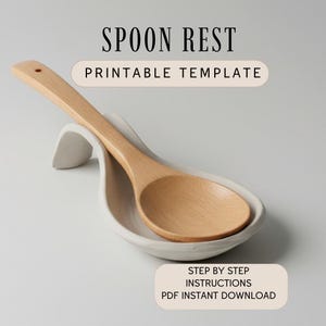 Spoon Rest Pottery Template, Digital Download, Ceramic Homeware Design, DIY Clay Pattern PDF