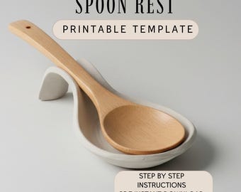 Spoon Rest Pottery Template, Digital Download, Ceramic Homeware Design, DIY Clay Pattern PDF