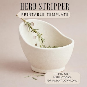 Herb stripper Pottery Template – Printable DIY Homeware kitchen helper