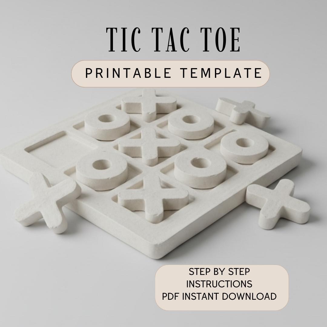 Tic Tac Toe Pottery Template: DIY Pottery Pattern (PDF) - Etsy