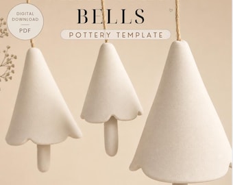 Modèle de poterie de cloches de Noël : modèle en céramique à faire soi-même (modèle PDF)