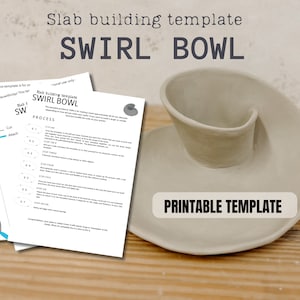 Pottery template for slab building a swirl bowl - DIY Ceramics Craft