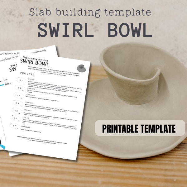 Pottery template for slab building a swirl bowl - DIY Ceramics Craft