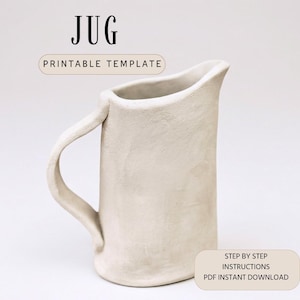 Pottery Jug Slab Building Template: DIY Ceramic Pitcher (PDF Pattern)