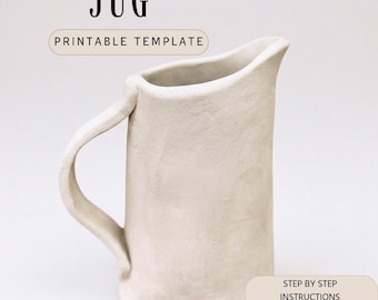 Pottery Jug Slab Building Template: DIY Ceramic Pitcher (PDF Pattern)