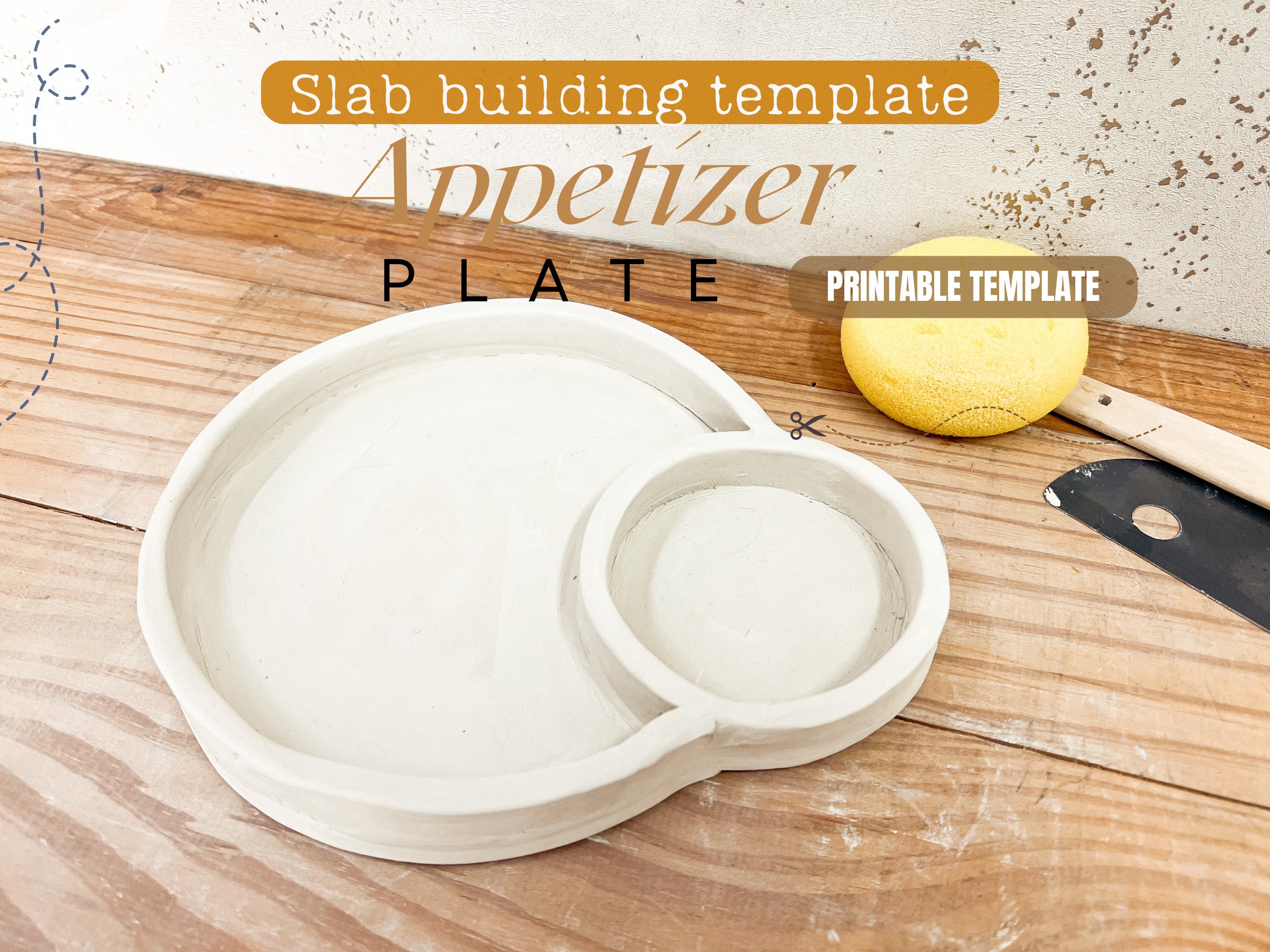 Appetizer Plate Pottery Template: DIY Ceramic Serveware (PDF Pattern ...