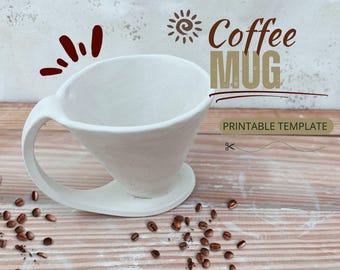 Pottery Coffee Mug Template: Slab Building Tool (PDF Pattern)