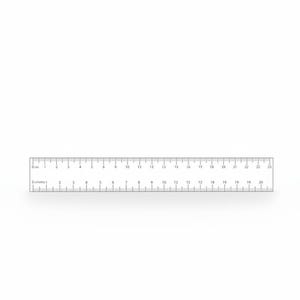A ruler with clear measurement markings is shown against a white background.
