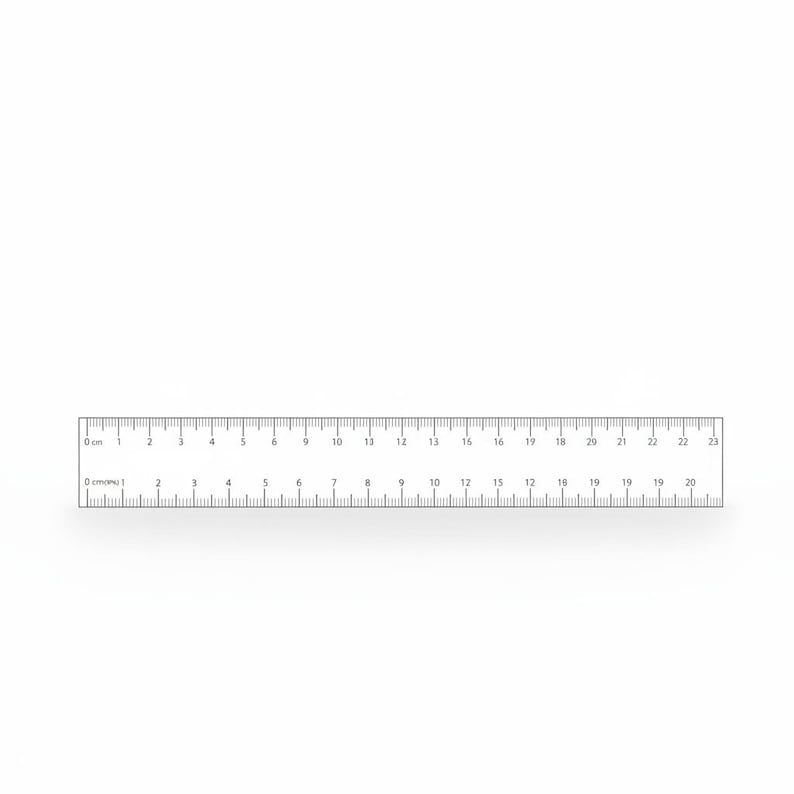 A ruler with clear measurement markings is shown against a white background.