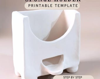 Kitchen Sponge Holder pottery Template: Slab Building Pattern (PDF Pattern)