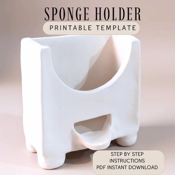 Kitchen Sponge Holder pottery Template: Slab Building Pattern (PDF Pattern)