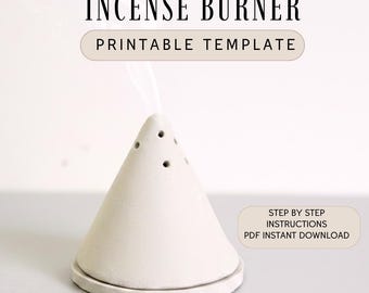 Incense Holder Pottery Template: DIY Slab Building for Beginners (PDF Pattern)