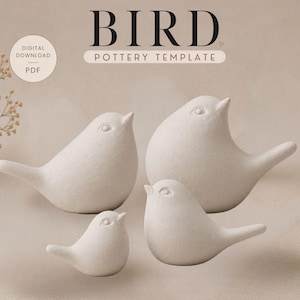 Bird pottery template PDF | Hanging Ornament & Garland ceramic template