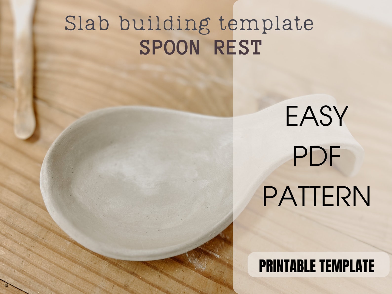 Pottery Spoon Rest Template: Slab Build, Printable (PDF Pattern) - Etsy